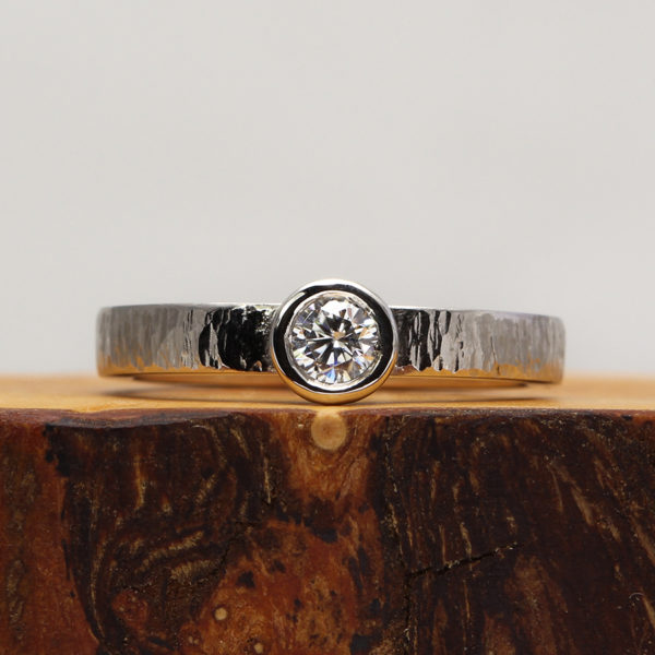 silver wedding or engagement ring by ethical UK jewellers Jacqueline and Edward