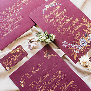 wedding invitations by Moon and Tide Calligraphy