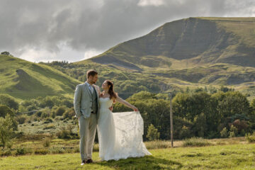 Beautiful outdoor wedding photograph set in the Peak District. By John Mottershaw Photography
