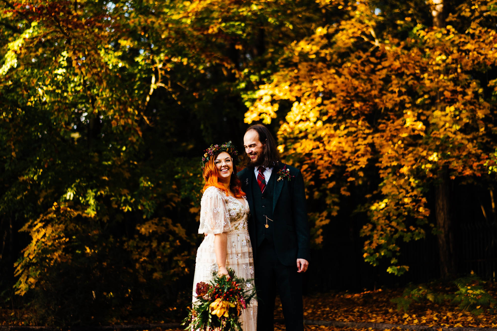 Naomi and Chris's alternative autumn wedding by Hannah Hall Photography