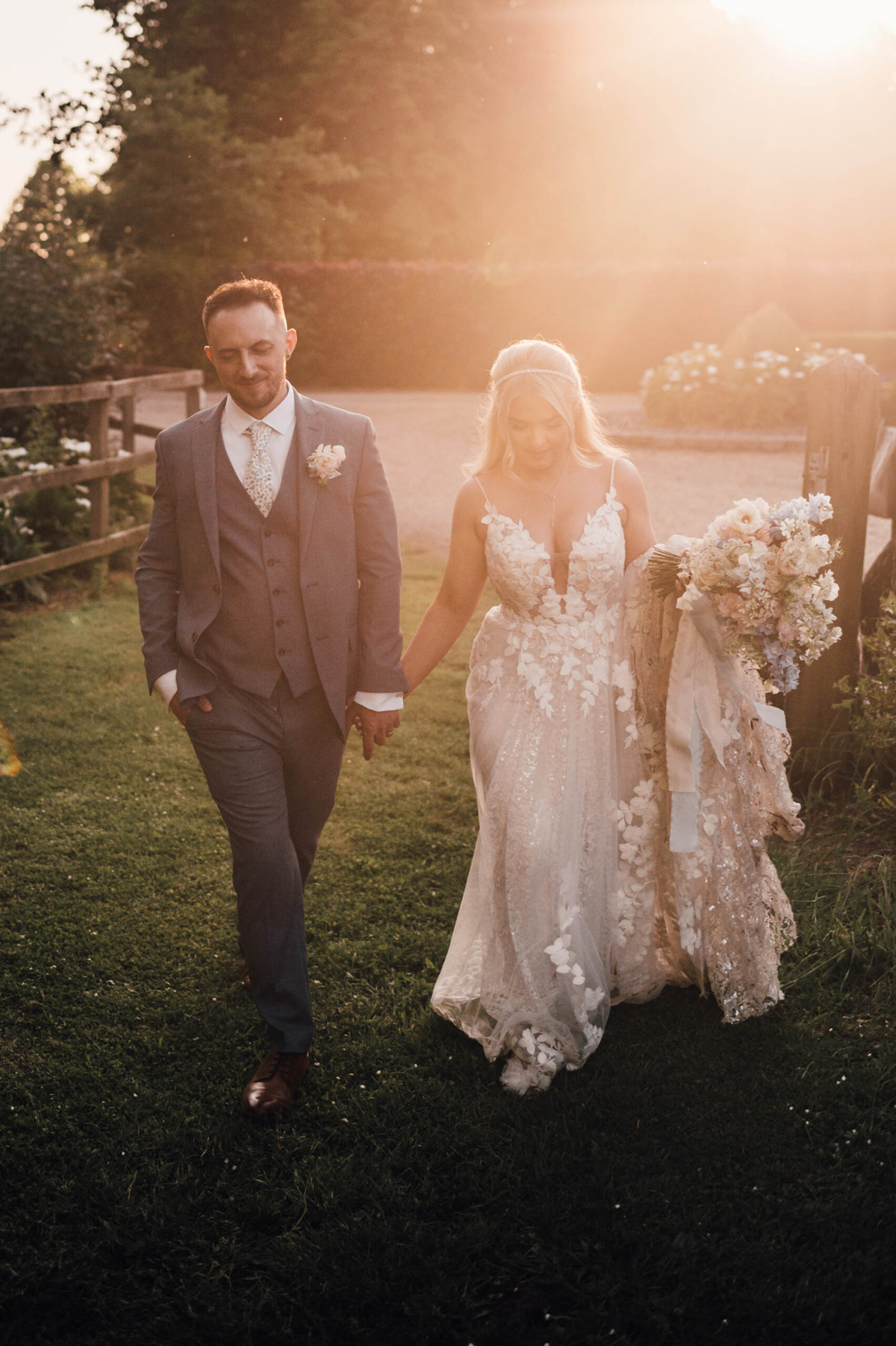 Gorgeous lens flare on a wedding photograph at Shortmead House. By Damien Vickers Photography